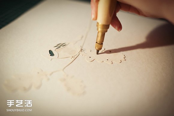 唯美手工紙皮燈制作 花鳥圖案雕刻紙燈DIY -  rpnrmr.com