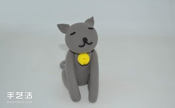 超輕粘土灰貓咪DIY 手工制作粘土貓咪圖解 -  rpnrmr.com