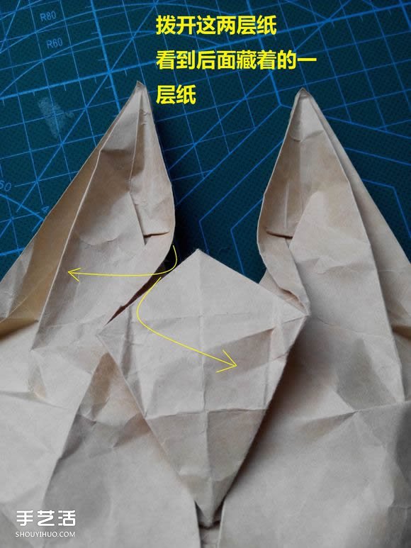 折紙兔子頭詳細(xì)步驟圖 復(fù)雜立體兔頭的折法 -  rpnrmr.com