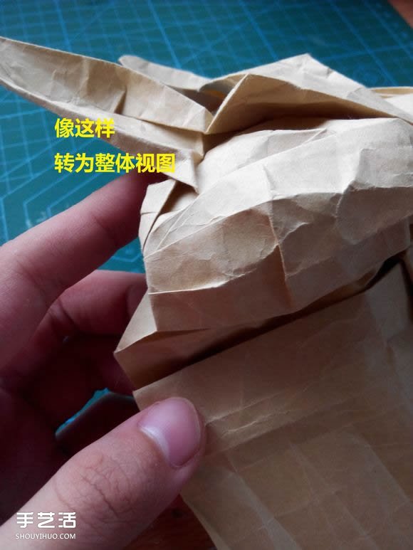 折紙兔子頭詳細(xì)步驟圖 復(fù)雜立體兔頭的折法 -  rpnrmr.com