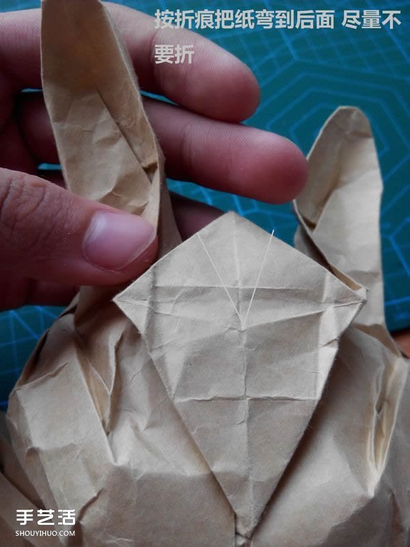 折紙兔子頭詳細(xì)步驟圖 復(fù)雜立體兔頭的折法 -  rpnrmr.com