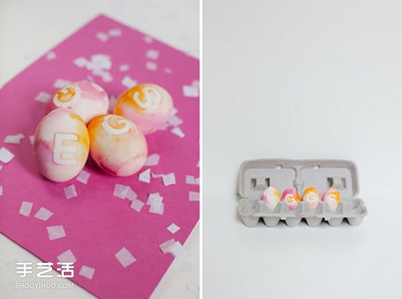 利用水彩彩繪和紋身貼紙DIY漂亮的雞蛋裝飾品 -  rpnrmr.com