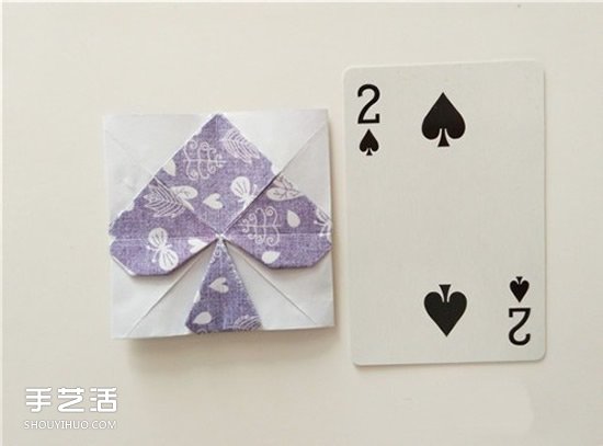 撲克牌黑桃和梅花花色的折紙方法圖解 -  rpnrmr.com