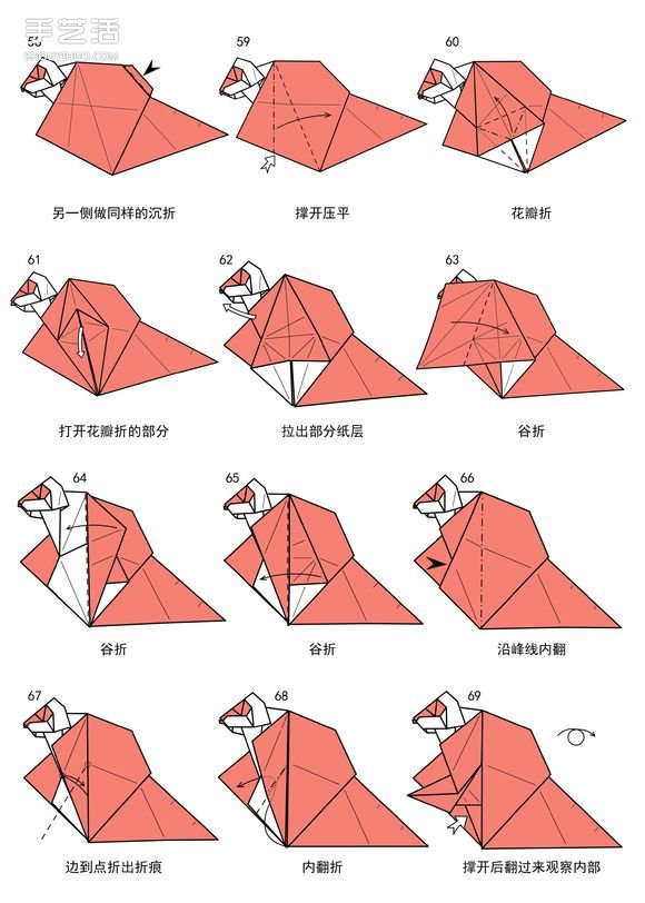 手工折紙短尾猴圖解 詳細(xì)短尾猴的折法步驟 -  rpnrmr.com