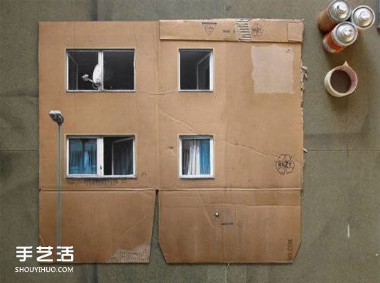 瓦楞紙做房子的創(chuàng)意DIY 硬紙板房子手繪圖片 -  rpnrmr.com