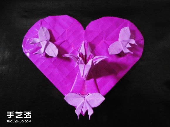 蝶戀花愛心折紙圖解 創(chuàng)意愛心的折法步驟圖 -  rpnrmr.com
