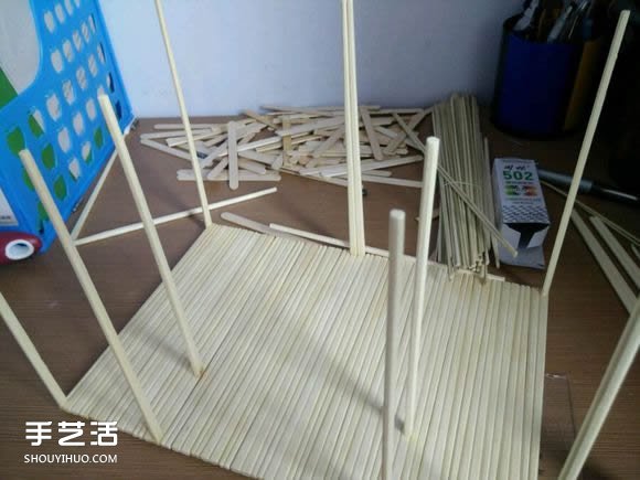 一次性筷子手工制作逼真別墅模型 步驟超全！ -  rpnrmr.com