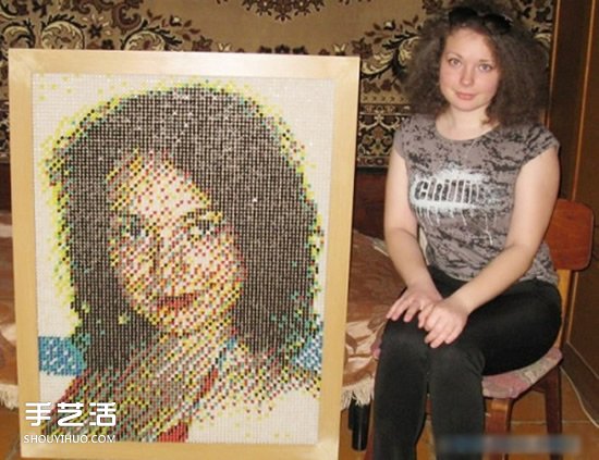 圖釘畫制作教程：他用一個月釘出女友肖像畫 -  rpnrmr.com