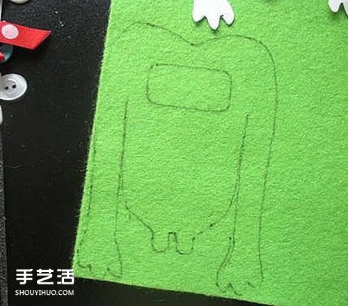 另類不織布小怪物情人節(jié)賀卡手工DIY制作圖解 -  rpnrmr.com