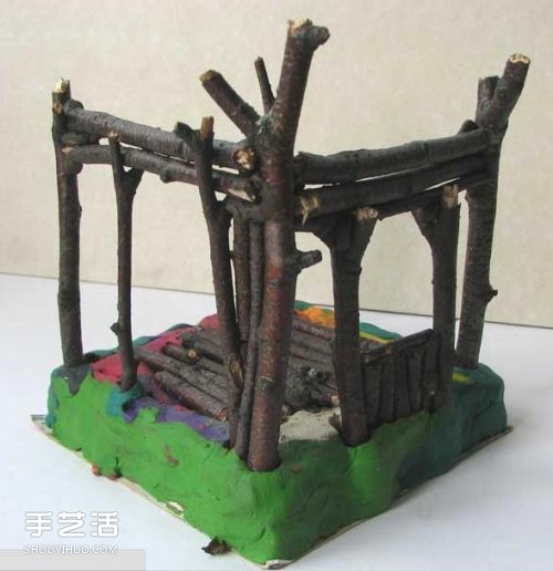 兒童小木屋制作教程 手工樹枝房子的做法 -  rpnrmr.com