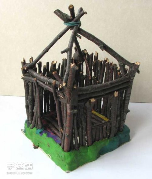 兒童小木屋制作教程 手工樹枝房子的做法 -  rpnrmr.com