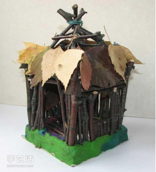 兒童小木屋制作教程 手工樹枝房子的做法 -  rpnrmr.com