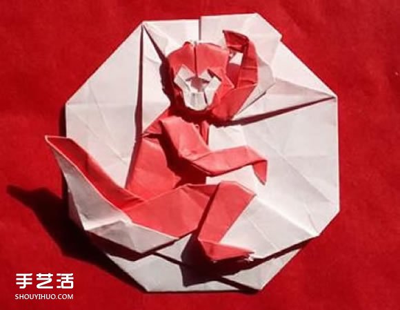 猴子胸章的折紙方法 手工折猴子圖案折法圖解 -  rpnrmr.com