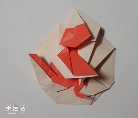 猴子胸章的折紙方法 手工折猴子圖案折法圖解 -  rpnrmr.com