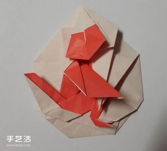 猴子胸章的折紙方法 手工折猴子圖案折法圖解 -  rpnrmr.com