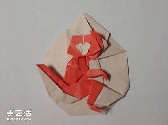 猴子胸章的折紙方法 手工折猴子圖案折法圖解 -  rpnrmr.com