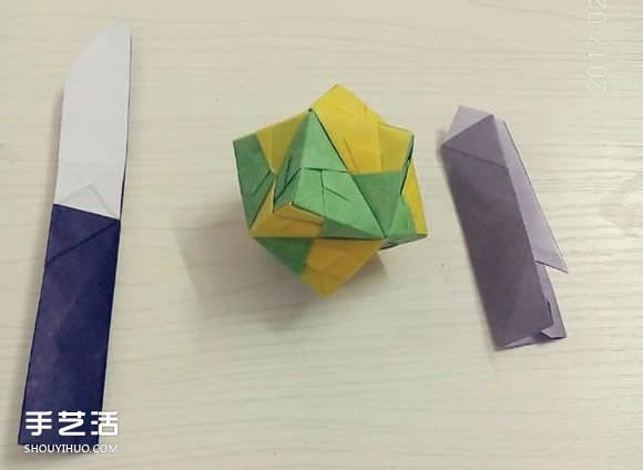 折紙折疊小刀的折法 手工折可折疊彈簧刀圖解 -  rpnrmr.com