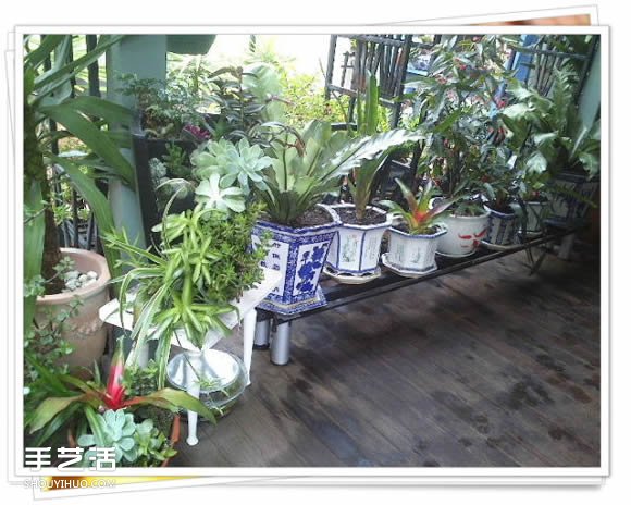 鐵架子廢物利用 DIY手工制作擱置花盆的架子 -  rpnrmr.com