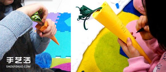 幼兒園胡蘿卜手工制作 簡(jiǎn)單紙胡蘿卜的做法 -  rpnrmr.com