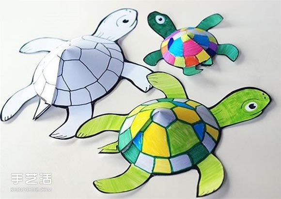 幼兒手工烏龜剪紙教程 簡單剪紙立體烏龜圖解 -  rpnrmr.com