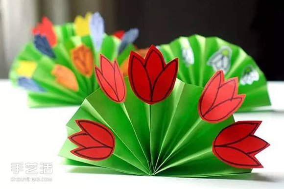 幼兒花圃手工制作圖片 簡(jiǎn)單折紙花叢的教程 -  rpnrmr.com