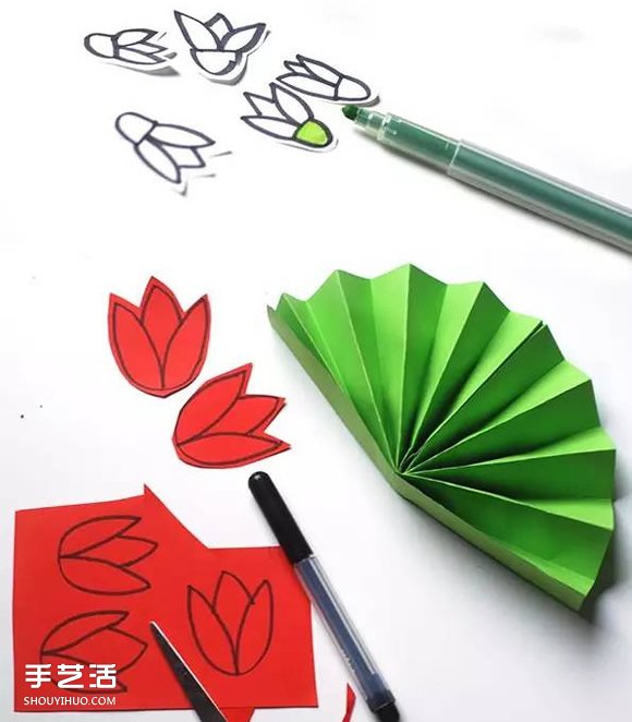 幼兒花圃手工制作圖片 簡(jiǎn)單折紙花叢的教程 -  rpnrmr.com