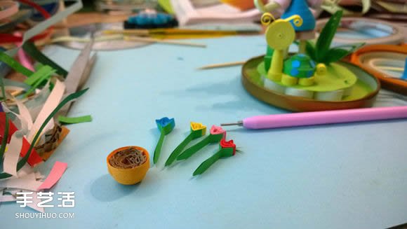 衍紙小手工藝品教程：小女孩的美麗私家花園 -  rpnrmr.com