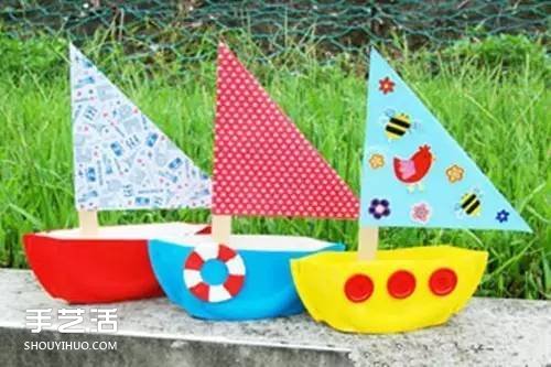 幼兒小帆船的制作過程 簡單紙盤小船的做法 -  rpnrmr.com