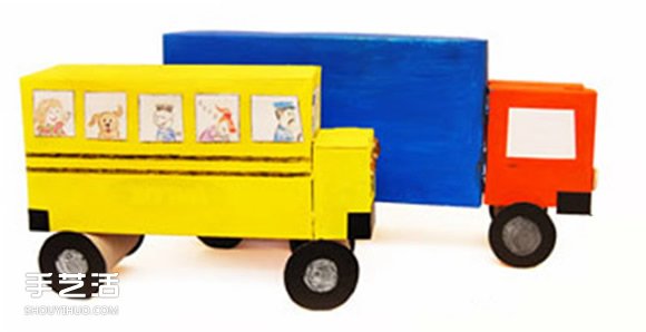 紙盒做汽車步驟和圖片 包括貨車公交車和消防車 -  rpnrmr.com