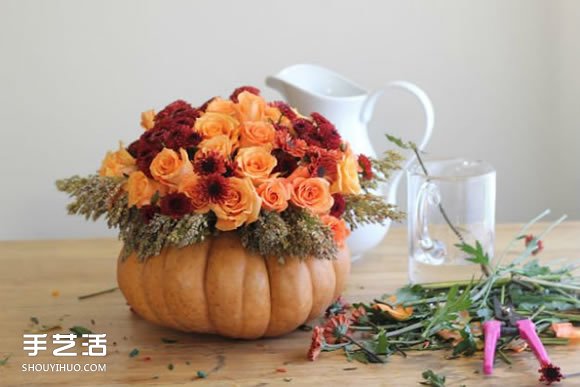 感恩節(jié)南瓜花瓶DIY 南瓜手工制作花瓶的教程 -  rpnrmr.com