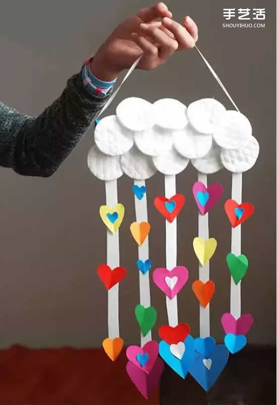 DIY愛心雨風鈴制作方法 可愛紙風鈴的做法圖解 -  rpnrmr.com