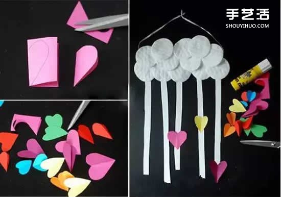 DIY愛心雨風鈴制作方法 可愛紙風鈴的做法圖解 -  rpnrmr.com