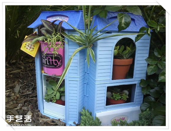 舊玩具手工改制花園里的“面包房”花盆架 -  rpnrmr.com