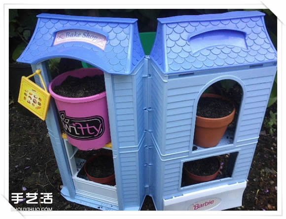 舊玩具手工改制花園里的“面包房”花盆架 -  rpnrmr.com