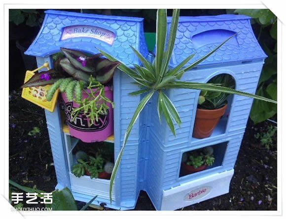 舊玩具手工改制花園里的“面包房”花盆架 -  rpnrmr.com