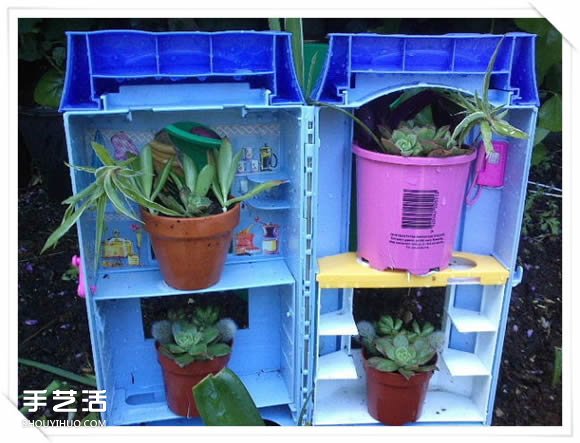 舊玩具手工改制花園里的“面包房”花盆架 -  rpnrmr.com