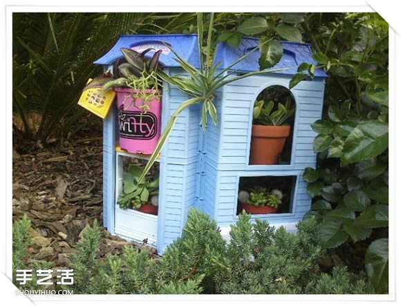 舊玩具手工改制花園里的“面包房”花盆架 -  rpnrmr.com