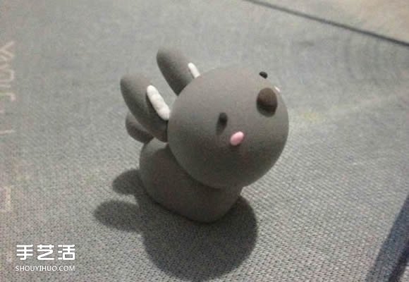超輕粘土制作灰兔子 DIY萌兔子粘土手工教程 -  rpnrmr.com