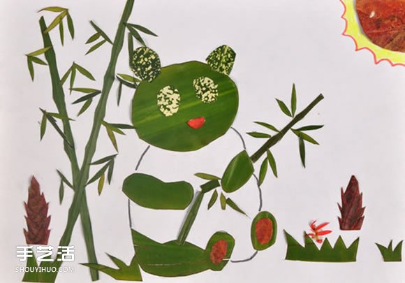 兒童樹葉貼畫動物圖片 動物的樹葉拼貼畫作品 -  rpnrmr.com