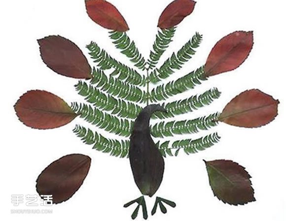 兒童樹葉貼畫動物圖片 動物的樹葉拼貼畫作品 -  rpnrmr.com