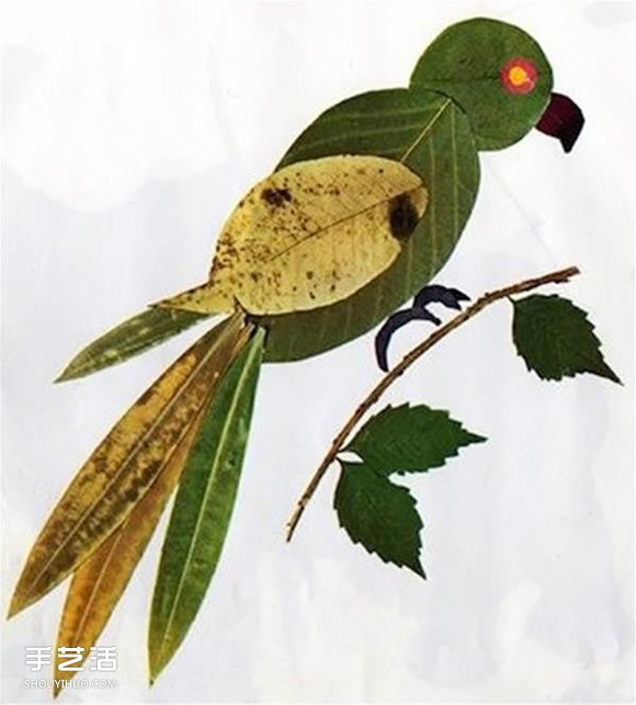 兒童樹葉貼畫動物圖片 動物的樹葉拼貼畫作品 -  rpnrmr.com