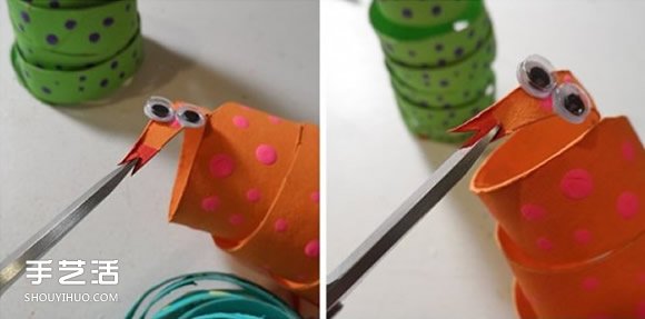 幼兒園小蛇手工制作教程 卷紙筒做玩具蛇的方法 -  rpnrmr.com