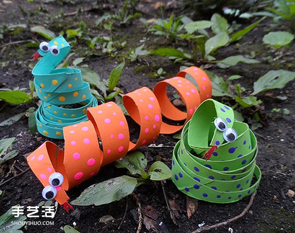 幼兒園小蛇手工制作教程 卷紙筒做玩具蛇的方法 -  rpnrmr.com
