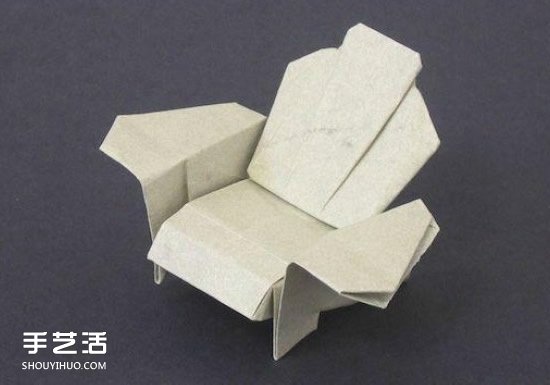 折紙沙發(fā)椅的折法圖解 手工沙發(fā)椅折疊步驟圖 -  rpnrmr.com