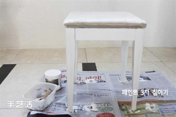 梳妝臺(tái)椅凳改造DIY 上漆再做個(gè)椅子套超完美 -  rpnrmr.com