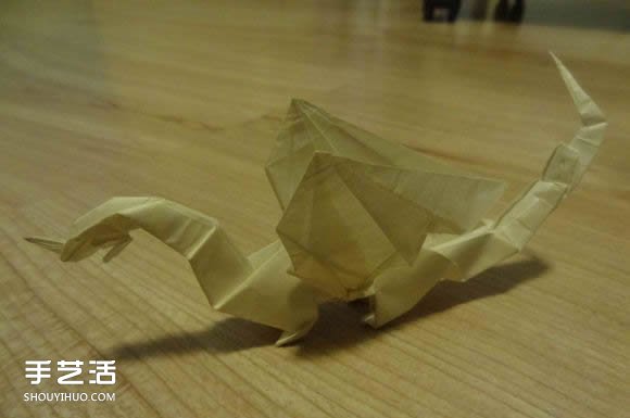 西方龍折紙教程圖解 折紙帶翅膀龍的方法步驟 -  rpnrmr.com