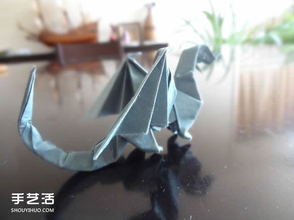 西方龍折紙教程圖解 折紙帶翅膀龍的方法步驟 -  rpnrmr.com
