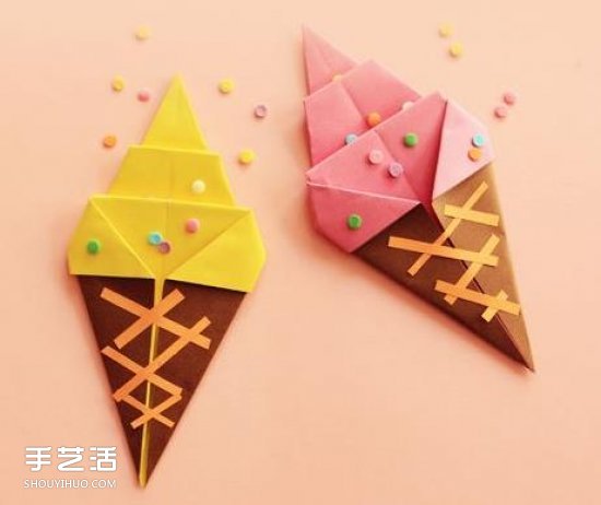 兒童冰激凌折紙方法 簡(jiǎn)單可愛(ài)冰激凌折法圖解 -  rpnrmr.com
