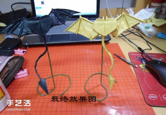 帶翅膀惡魔之心折紙圖解 怎么折惡魔之心教程 -  rpnrmr.com