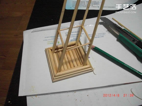 筷子和竹簽制作埃菲爾鐵塔模型的詳細(xì)圖解教程 -  rpnrmr.com